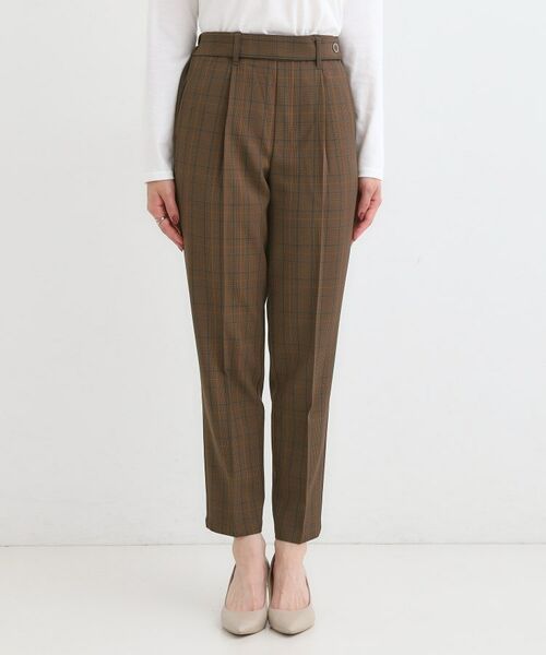 SHOO・LA・RUE / シューラルー パンツ | 【S-LL/チェック柄アソート】脚のラインをきれいに見せる タックテーパードパンツ | 詳細13
