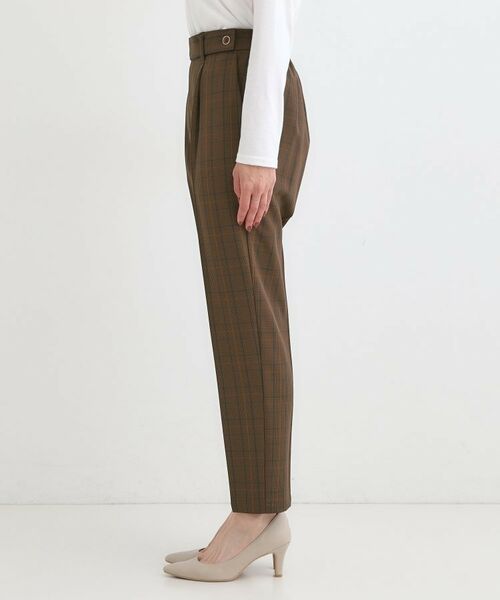 SHOO・LA・RUE / シューラルー パンツ | 【S-LL/チェック柄アソート】脚のラインをきれいに見せる タックテーパードパンツ | 詳細14