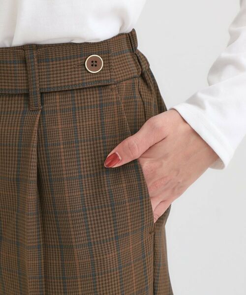 SHOO・LA・RUE / シューラルー パンツ | 【S-LL/チェック柄アソート】脚のラインをきれいに見せる タックテーパードパンツ | 詳細17