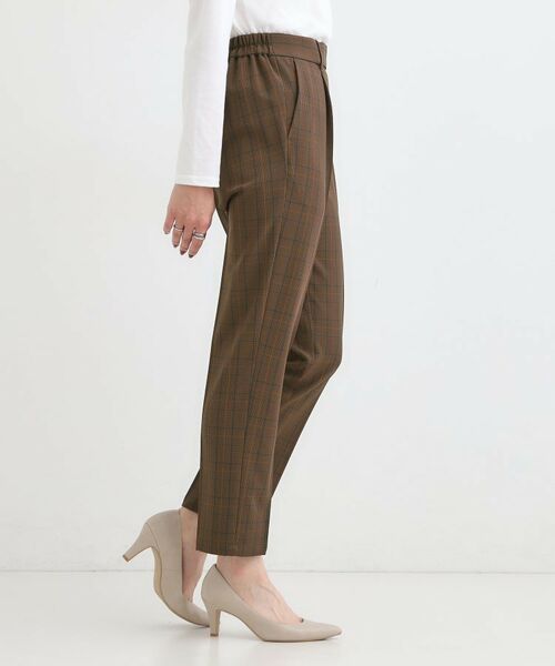 SHOO・LA・RUE / シューラルー パンツ | 【S-LL/チェック柄アソート】脚のラインをきれいに見せる タックテーパードパンツ | 詳細6