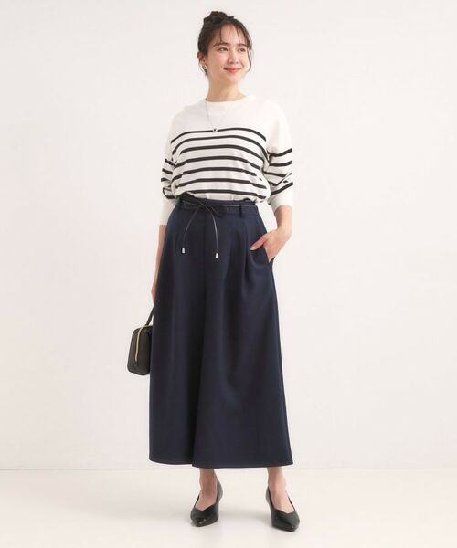 SHOO・LA・RUE / シューラルー ショート・ハーフ・半端丈パンツ | 【S-LL/2点セット】脚のラインを拾いにくい ベルト付きタックスカーチョパンツ | 詳細11