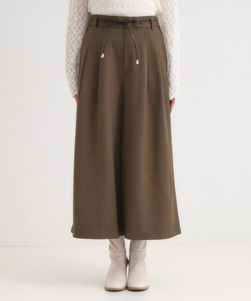 SHOO・LA・RUE / シューラルー ショート・ハーフ・半端丈パンツ | 【S-LL/2点セット】脚のラインを拾いにくい ベルト付きタックスカーチョパンツ | 詳細13