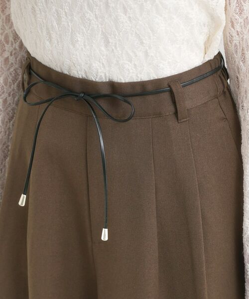 SHOO・LA・RUE / シューラルー ショート・ハーフ・半端丈パンツ | 【S-LL/2点セット】脚のラインを拾いにくい ベルト付きタックスカーチョパンツ | 詳細16