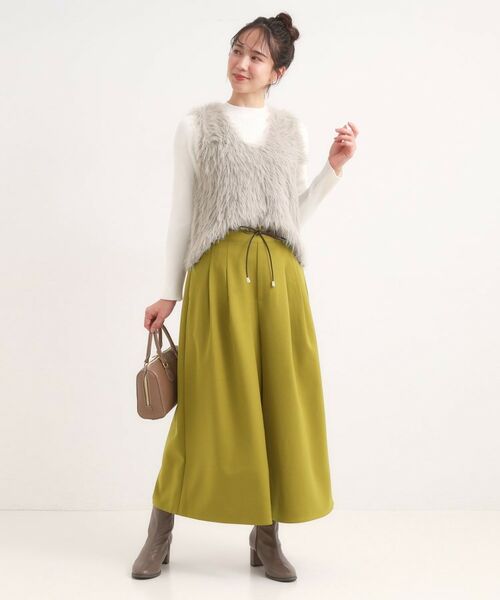 SHOO・LA・RUE / シューラルー ショート・ハーフ・半端丈パンツ | 【S-LL/2点セット】脚のラインを拾いにくい ベルト付きタックスカーチョパンツ | 詳細3