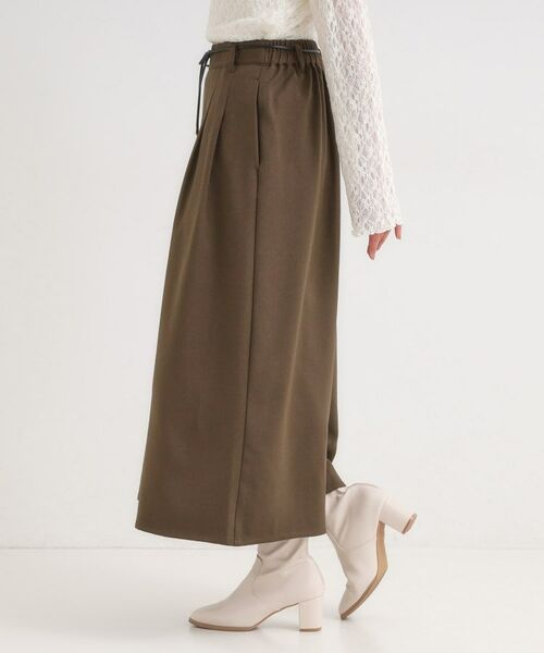SHOO・LA・RUE / シューラルー ショート・ハーフ・半端丈パンツ | 【S-LL/2点セット】脚のラインを拾いにくい ベルト付きタックスカーチョパンツ | 詳細6