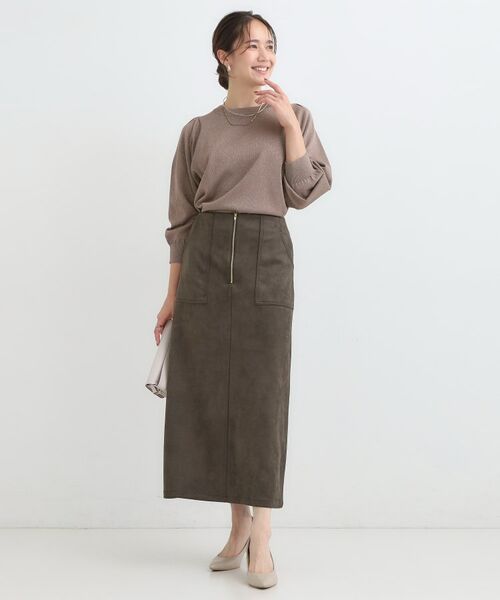 SHOO・LA・RUE / シューラルー ロング・マキシ丈スカート | 【洗濯機可】上品できれい見え フェイクスエード ナロースカート | 詳細3