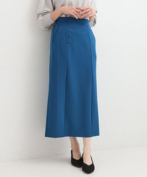 SHOO・LA・RUE / シューラルー ロング・マキシ丈スカート | 【洗濯後しわになりにくい】ポケット付き ナロースカート(ブルー(093))