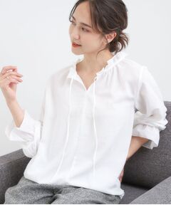 SHOO・LA・RUE / シューラルー シャツ・ブラウス | 【S-LL/洗濯後しわになりにくい/吸水速乾/UV】大人フェミニンな装いに 襟フリルブラウス