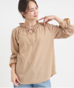 SHOO・LA・RUE / シューラルー シャツ・ブラウス | 【S-LL/洗濯後しわになりにくい/吸水速乾/UV】大人フェミニンな装いに 襟フリルブラウス
