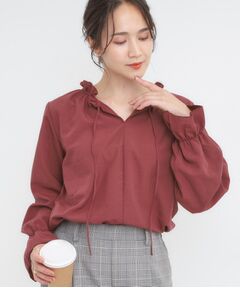 SHOO・LA・RUE / シューラルー シャツ・ブラウス | 【S-LL/洗濯後しわになりにくい/吸水速乾/UV】大人フェミニンな装いに 襟フリルブラウス