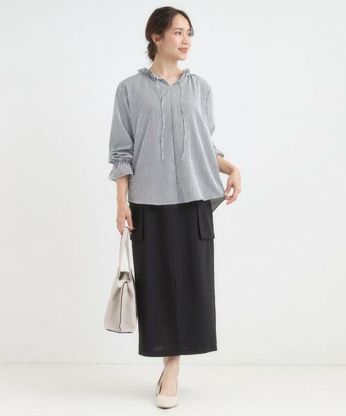 SHOO・LA・RUE / シューラルー シャツ・ブラウス | 【S-LL/洗濯後しわになりにくい/吸水速乾/UV】大人フェミニンな装いに 襟フリルブラウス | 詳細11