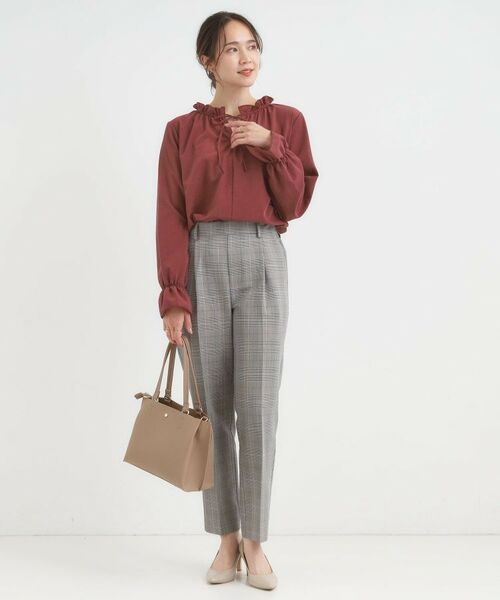 SHOO・LA・RUE / シューラルー シャツ・ブラウス | 【S-LL/洗濯後しわになりにくい/吸水速乾/UV】大人フェミニンな装いに 襟フリルブラウス | 詳細15