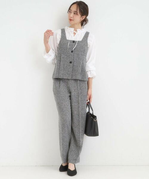 SHOO・LA・RUE / シューラルー シャツ・ブラウス | 【S-LL/洗濯後しわになりにくい/吸水速乾/UV】大人フェミニンな装いに 襟フリルブラウス | 詳細3