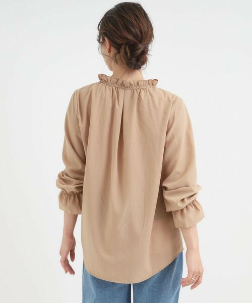 SHOO・LA・RUE / シューラルー シャツ・ブラウス | 【S-LL/洗濯後しわになりにくい/吸水速乾/UV】大人フェミニンな装いに 襟フリルブラウス | 詳細6
