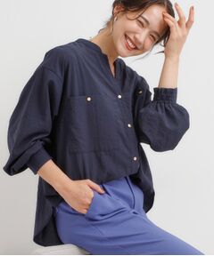 SHOO・LA・RUE / シューラルー シャツ・ブラウス | 【洗える/S-LL】羽織りにもなる ビックポケットVネックシャツ