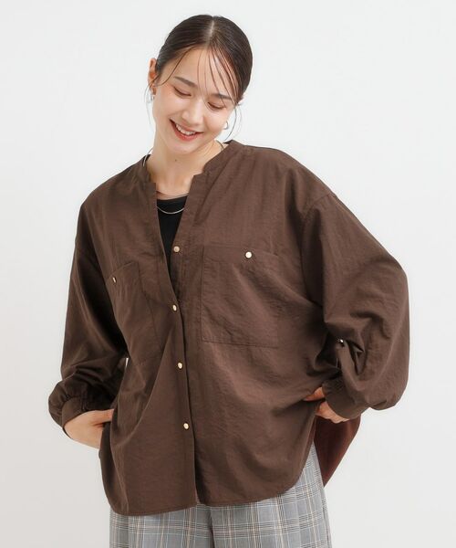 SHOO・LA・RUE / シューラルー シャツ・ブラウス | 【洗える/S-LL】羽織りにもなる ビックポケットVネックシャツ | 詳細1