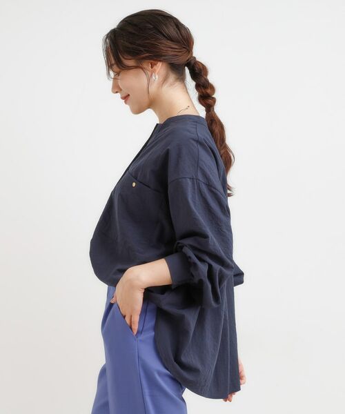 SHOO・LA・RUE / シューラルー シャツ・ブラウス | 【洗える/S-LL】羽織りにもなる ビックポケットVネックシャツ | 詳細10