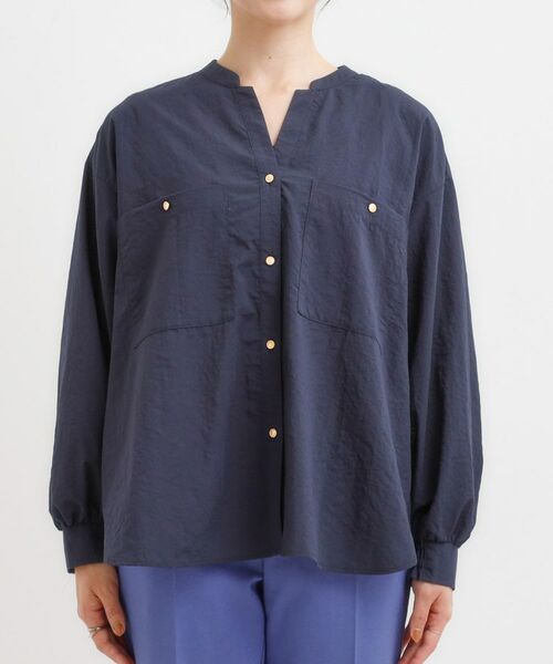 SHOO・LA・RUE / シューラルー シャツ・ブラウス | 【洗える/S-LL】羽織りにもなる ビックポケットVネックシャツ | 詳細13