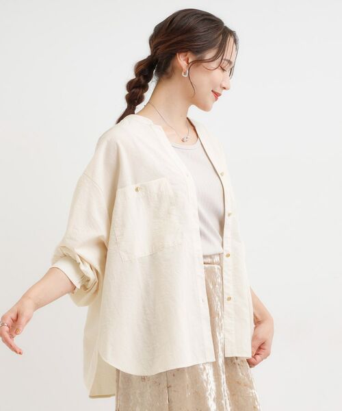 SHOO・LA・RUE / シューラルー シャツ・ブラウス | 【洗える/S-LL】羽織りにもなる ビックポケットVネックシャツ | 詳細6