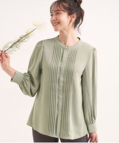 SHOO・LA・RUE / シューラルー シャツ・ブラウス | 【セットアップ可】ピンタックバンドカラーブラウス