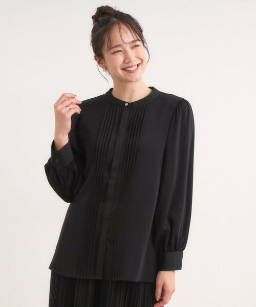 SHOO・LA・RUE / シューラルー シャツ・ブラウス | 【セットアップ可】ピンタックバンドカラーブラウス | 詳細5