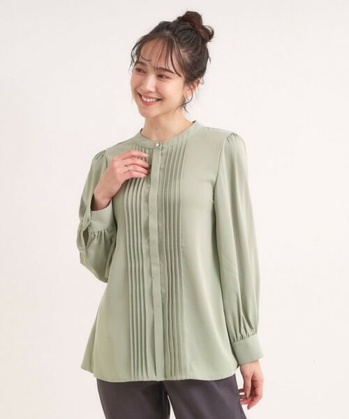 SHOO・LA・RUE / シューラルー シャツ・ブラウス | 【セットアップ可】ピンタックバンドカラーブラウス | 詳細9