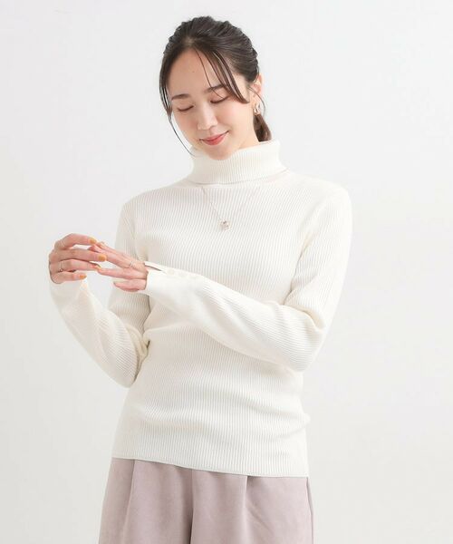 SHOO・LA・RUE / シューラルー ニット・セーター | 【絶妙なゆるピタ/洗濯機可】ちくちくしにくい リブタートルネック やわらかニット【CIRCRIC】 | 詳細1