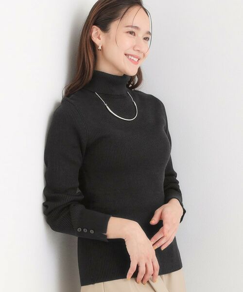 SHOO・LA・RUE/シューラルー 【洗濯機可】ちくちくしにくい やわらかリブタートルネックニット ブラック(019) 04(LL) SHOO・LA・RUE/シューラルー 【洗濯機可】ちくちくしにくい やわらかリブタートルネックニット ブラック(019) 04(LL)
