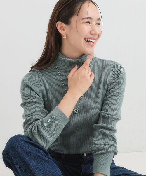 SHOO・LA・RUE/シューラルー 【洗濯機可】ちくちくしにくい やわらかリブタートルネックニット ミントグリーン(021) 02(M) SHOO・LA・RUE/シューラルー 【洗濯機可】ちくちくしにくい やわらかリブタートルネックニット ミントグリーン(021) 02(M)