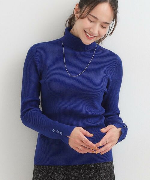 SHOO・LA・RUE/シューラルー 【洗濯機可】ちくちくしにくい やわらかリブタートルネックニット ブルー(093) 02(M) SHOO・LA・RUE/シューラルー 【洗濯機可】ちくちくしにくい やわらかリブタートルネックニット ブルー(093) 02(M)