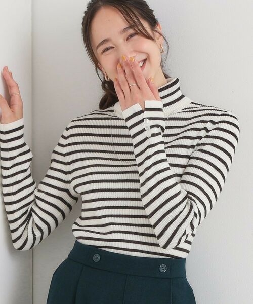 SHOO・LA・RUE / シューラルー ニット・セーター | 【絶妙なゆるピタ/洗濯機可】ちくちくしにくい リブタートルネック やわらかニット【CIRCRIC】(オフホワイト(303))