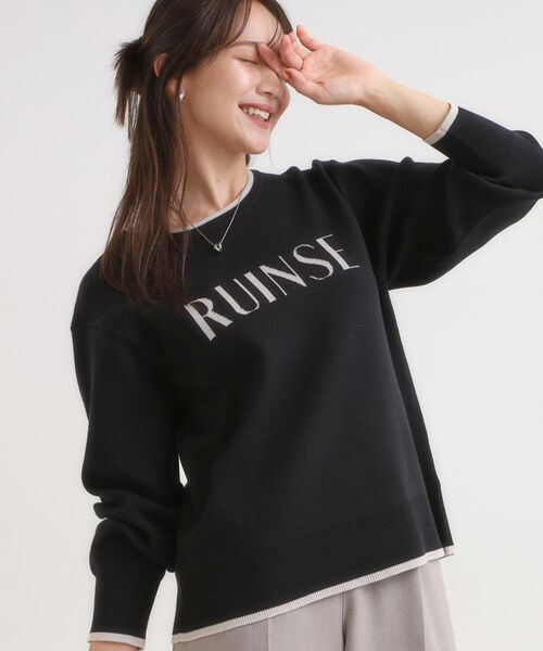 SHOO・LA・RUE / シューラルー ニット・セーター | 【洗濯機可/毛玉レス/S-LL】大人世代も取り入れやすい スウェットライク アソートニット(ブラック(019))