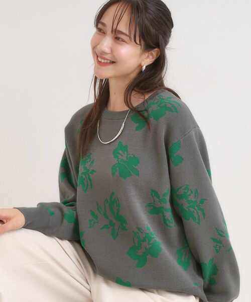 SHOO・LA・RUE / シューラルー ニット・セーター | 【洗濯機可/毛玉レス/S-LL】大人世代も取り入れやすい スウェットライク アソートニット(チャコールグレー(713))