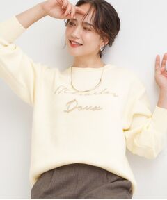 SHOO・LA・RUE / シューラルー ニット・セーター | 【洗濯機可/ちくちくしにくい】大人のための スウェットライク刺繍ロゴニット