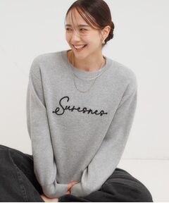 SHOO・LA・RUE / シューラルー ニット・セーター | 【洗濯機可/ちくちくしにくい】大人のための スウェットライク刺繍ロゴニット