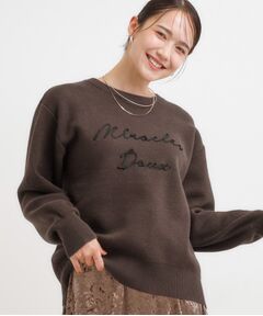 SHOO・LA・RUE / シューラルー ニット・セーター | 【洗濯機可/ちくちくしにくい】大人のための スウェットライク刺繍ロゴニット