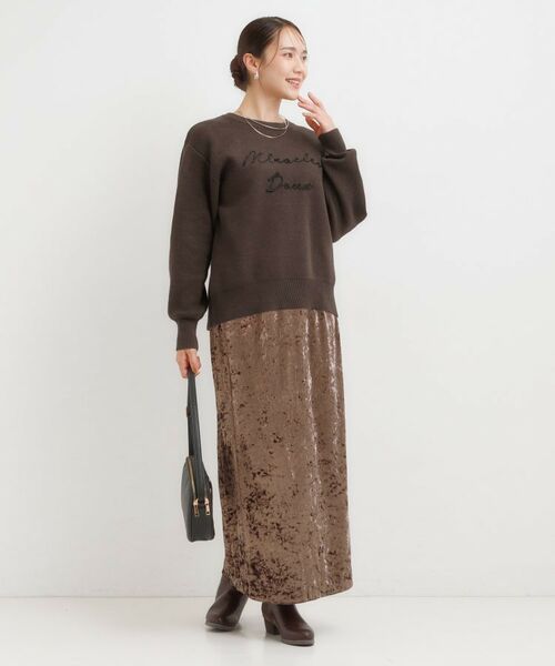 SHOO・LA・RUE / シューラルー ニット・セーター | 【洗濯機可/ちくちくしにくい】大人のための スウェットライク刺繍ロゴニット | 詳細15