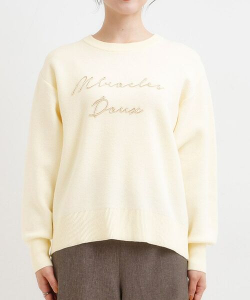 SHOO・LA・RUE / シューラルー ニット・セーター | 【洗濯機可/ちくちくしにくい】大人のための スウェットライク刺繍ロゴニット | 詳細17