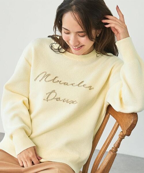 SHOO・LA・RUE / シューラルー ニット・セーター | 【洗濯機可/ちくちくしにくい】大人のための スウェットライク刺繍ロゴニット | 詳細26