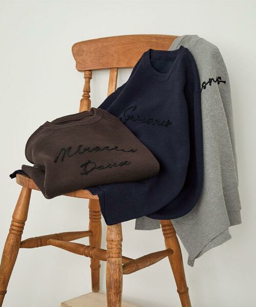 SHOO・LA・RUE / シューラルー ニット・セーター | 【洗濯機可/ちくちくしにくい】大人のための スウェットライク刺繍ロゴニット | 詳細28