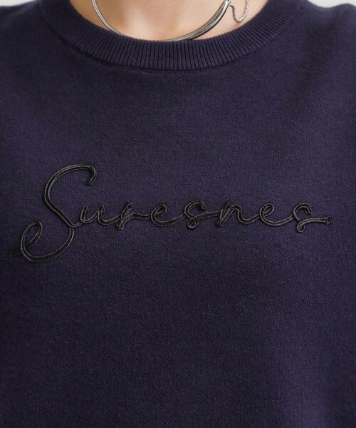 SHOO・LA・RUE / シューラルー ニット・セーター | 【洗濯機可/ちくちくしにくい】大人のための スウェットライク刺繍ロゴニット | 詳細8
