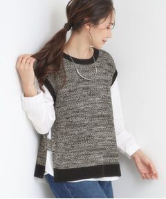 SHOO・LA・RUE / シューラルー ニット・セーター | 【2点セット/S-LL】着回しいろいろ 編み柄ベスト×ブラウス