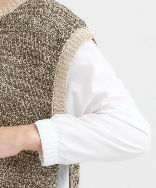 SHOO・LA・RUE / シューラルー ニット・セーター | 【2点セット/S-LL】着回しいろいろ 編み柄ベスト×ブラウス | 詳細15