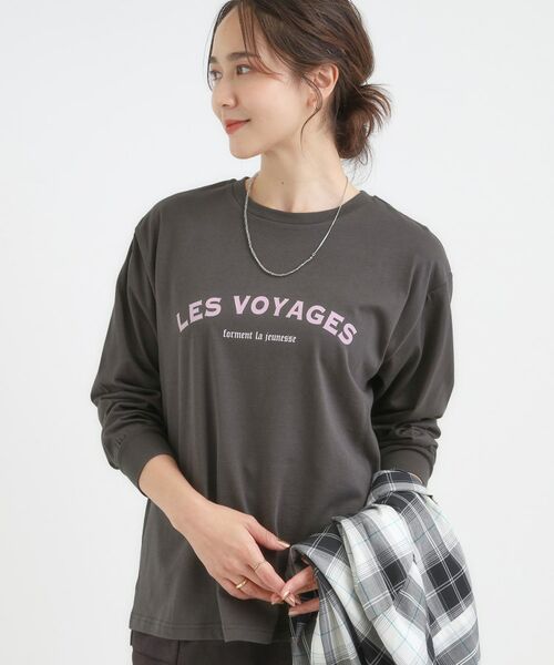 SHOO・LA・RUE/シューラルー 【S-LL/選べる7柄】グラフィックアソート ベーシックロンT チャコールグレー(414) 02(M) SHOO・LA・RUE/シューラルー 【S-LL/選べる7柄】グラフィックアソート ベーシックロンT チャコールグレー(414) 02(M)