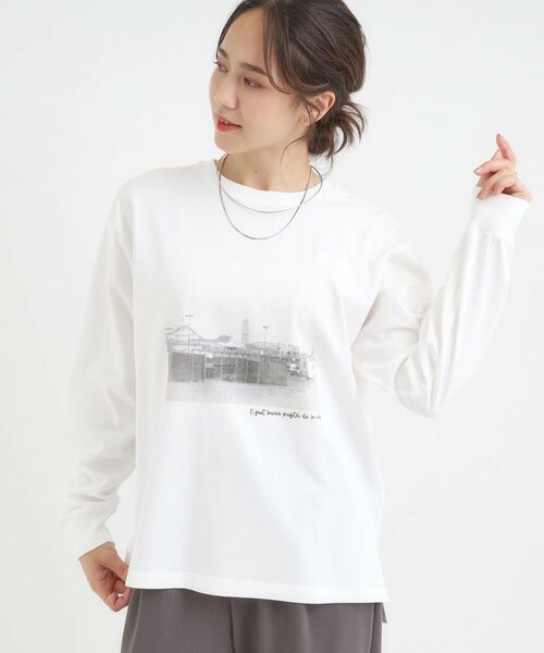 SHOO・LA・RUE/シューラルー 【S-LL/選べる7柄】グラフィックアソート ベーシックロンT ホワイト(201) 02(M) SHOO・LA・RUE/シューラルー 【S-LL/選べる7柄】グラフィックアソート ベーシックロンT ホワイト(201) 02(M)