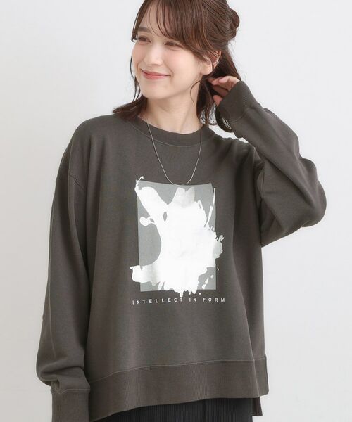 SHOO・LA・RUE/シューラルー 【S-LL】選べる4柄 グラフィックアソート裏毛スウェット チャコールグレー(314) 03(L) SHOO・LA・RUE/シューラルー 【S-LL】選べる4柄 グラフィックアソート裏毛スウェット チャコールグレー(314) 03(L)