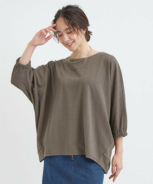 SHOO・LA・RUE / シューラルー カットソー | 【S-LL/7分袖】さらっとしたタッチ ゆるシルエットが心地よいドルマントップス | 詳細1