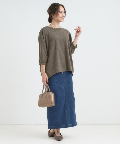 SHOO・LA・RUE / シューラルー カットソー | 【S-LL/7分袖】さらっとしたタッチ ゆるシルエットが心地よいドルマントップス | 詳細3