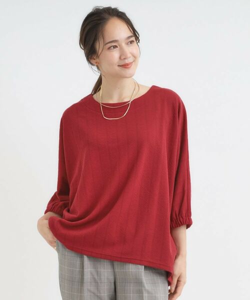 SHOO・LA・RUE / シューラルー カットソー | 【S-LL/7分袖】さらっとしたタッチ ゆるシルエットが心地よいドルマントップス | 詳細9