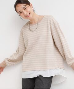 SHOO・LA・RUE / シューラルー カットソー | ジャカード裾フェイク